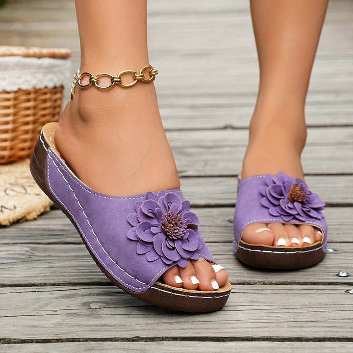 Melanie | Kwiatowe Wedge Sandals