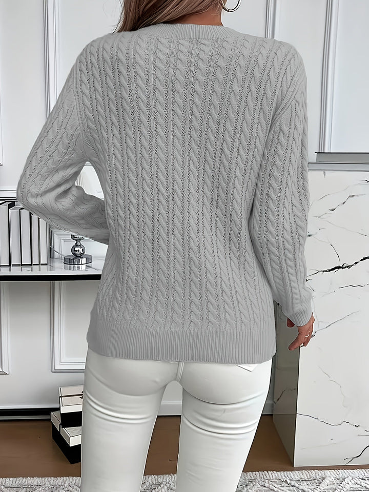 Faye | Sweter z okrągłym dekoltem w splot kablowy