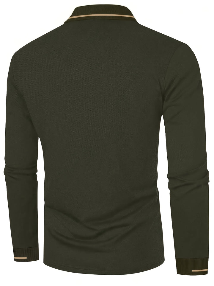 Dalton | Elegancka Koszula Polo z Długim Rękawem