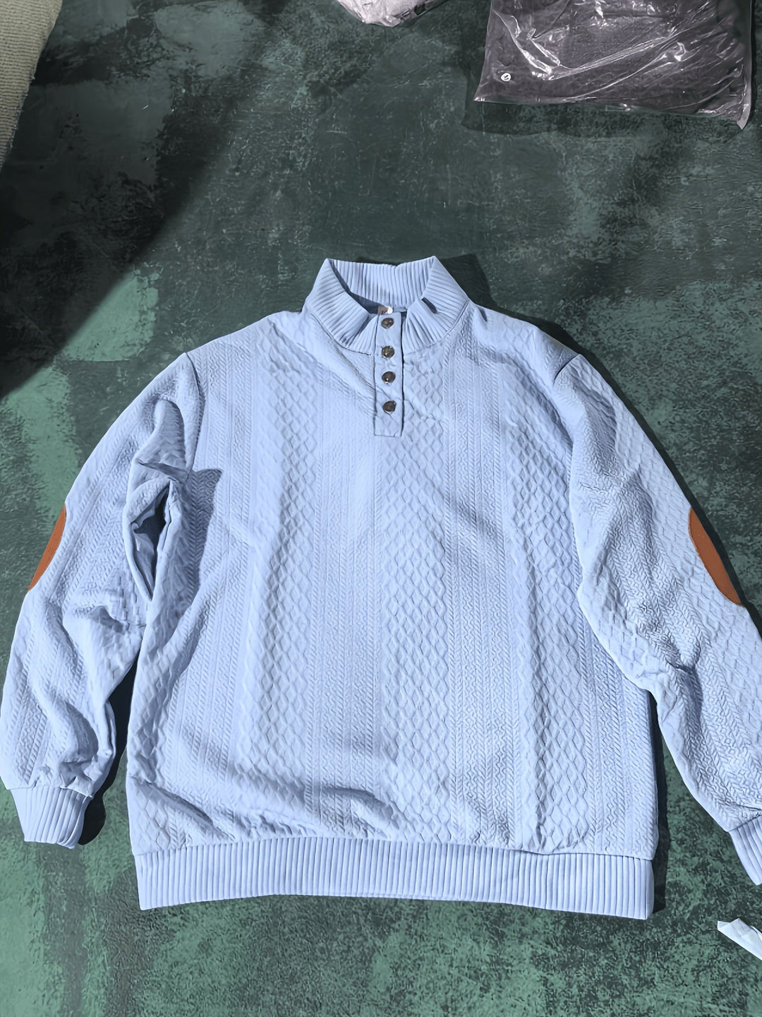 Ronan | Sweter Henley z Stojącym Kołnierzem i Guzikami
