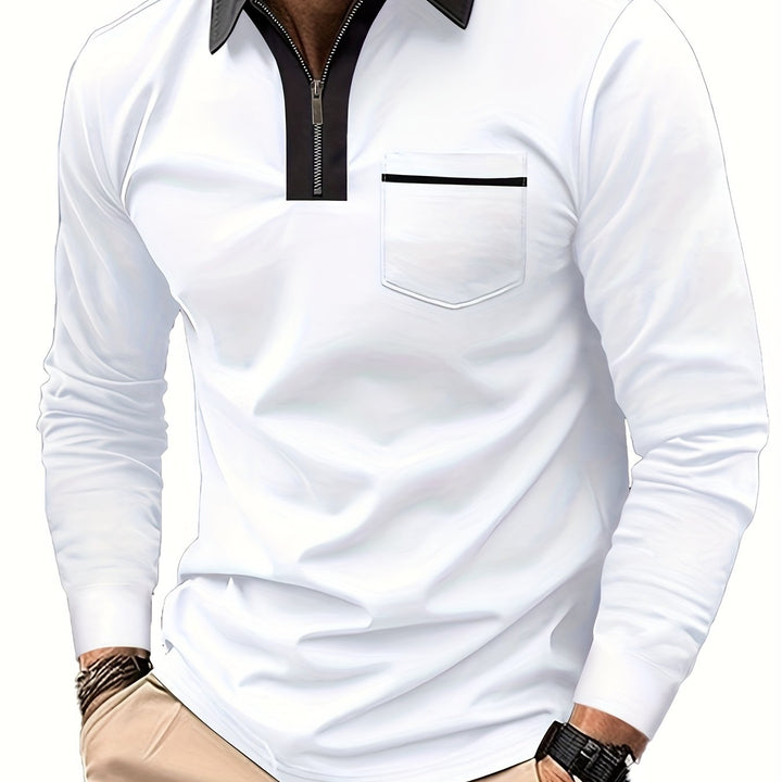 Curtis | Elegancka koszulka polo z zamkiem przy kołnierzu