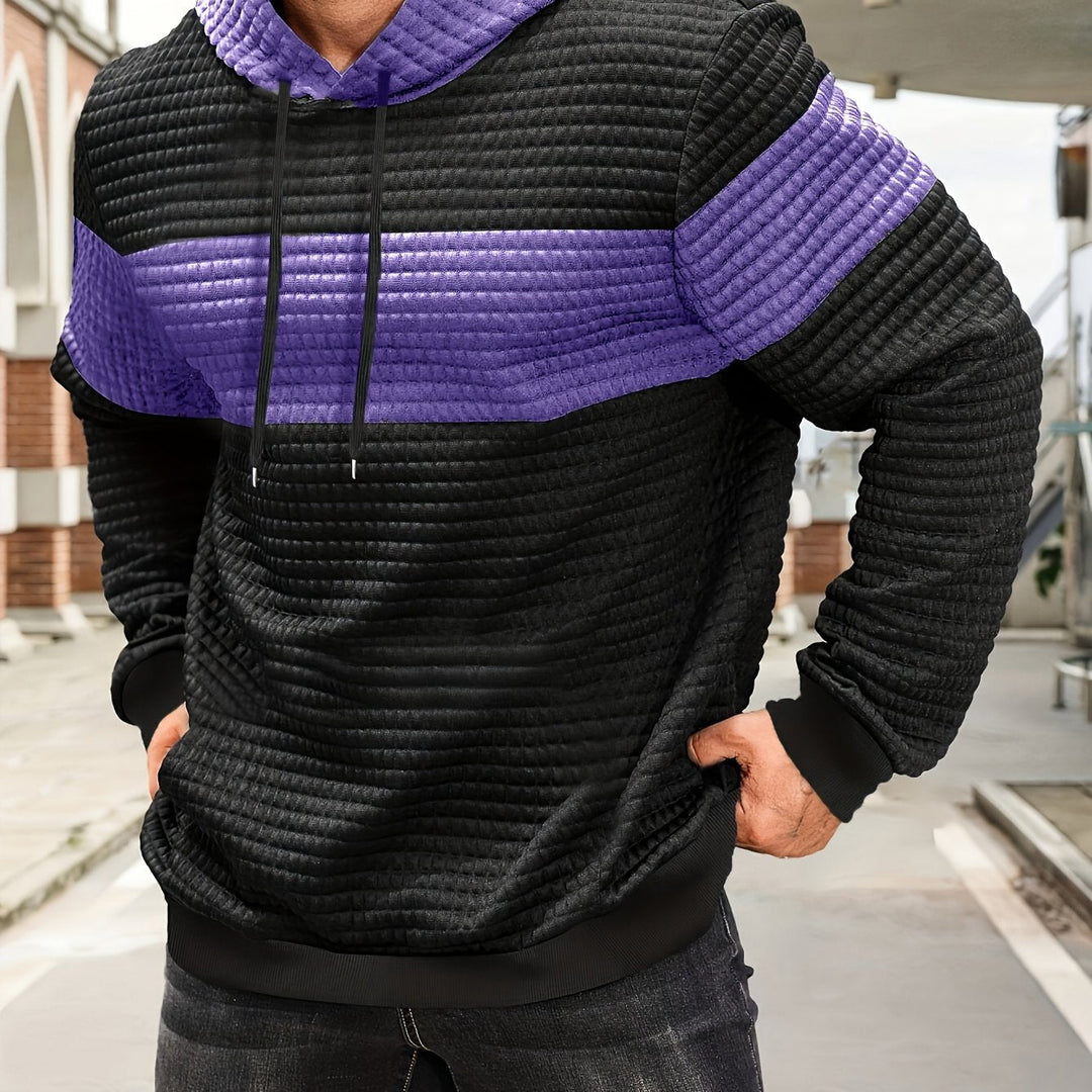 Hayes | Teksturowana bluza z kapturem w kolorze blokowym