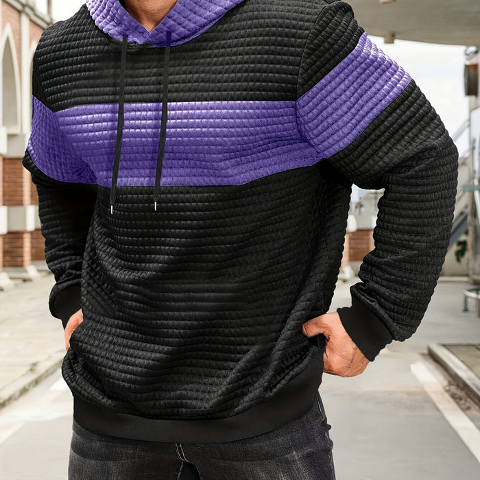 Hayes | Teksturowana bluza z kapturem w kolorze blokowym