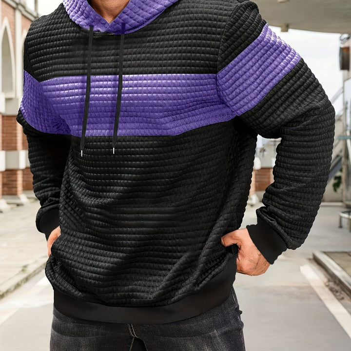 Hayes | Teksturowana bluza z kapturem w kolorze blokowym
