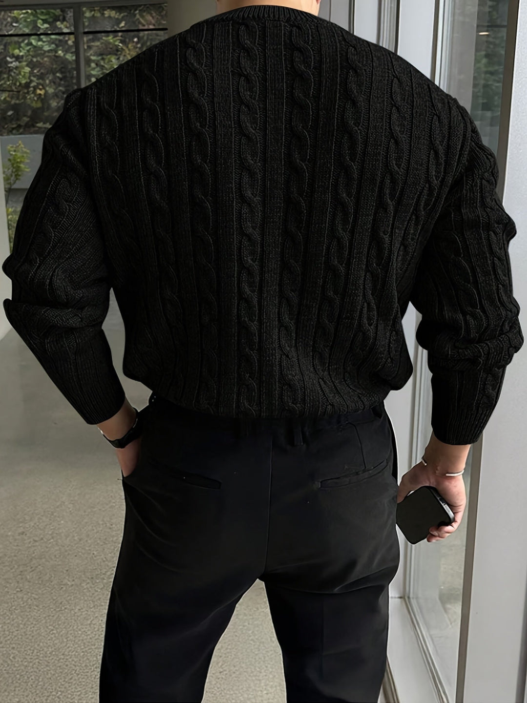 Jonas | Sweter z dzianiny w splot kablowy