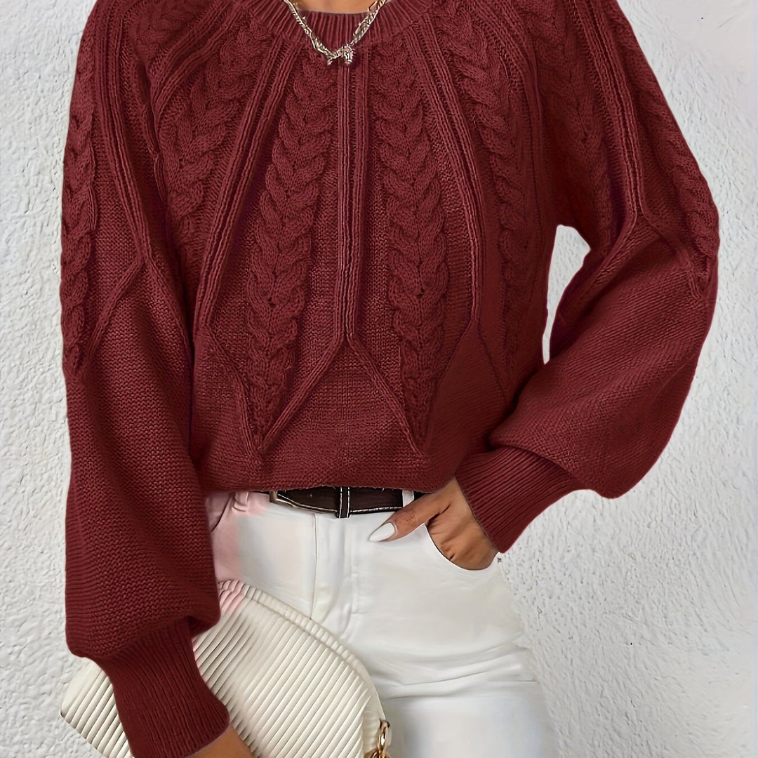 Cassidy | Sweter z okrągłym dekoltem w sploty