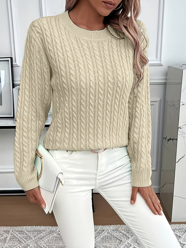 Faye | Sweter z okrągłym dekoltem w splot kablowy