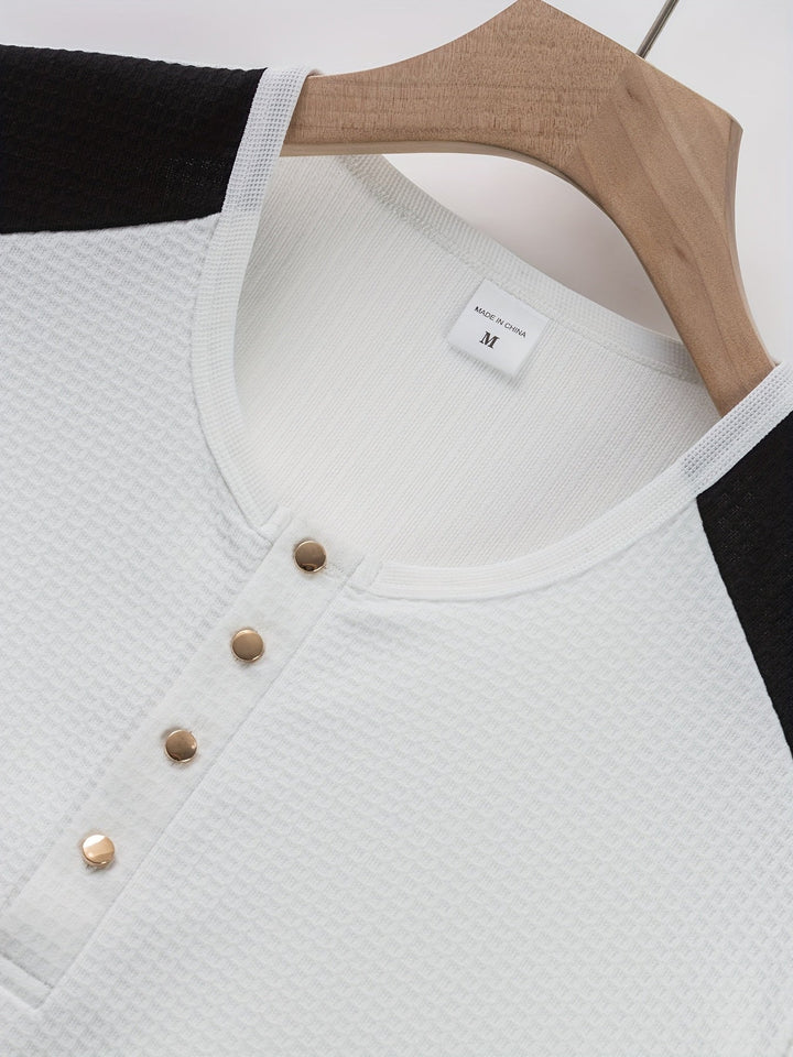 Curtis | Teksturowany longsleeve Henley