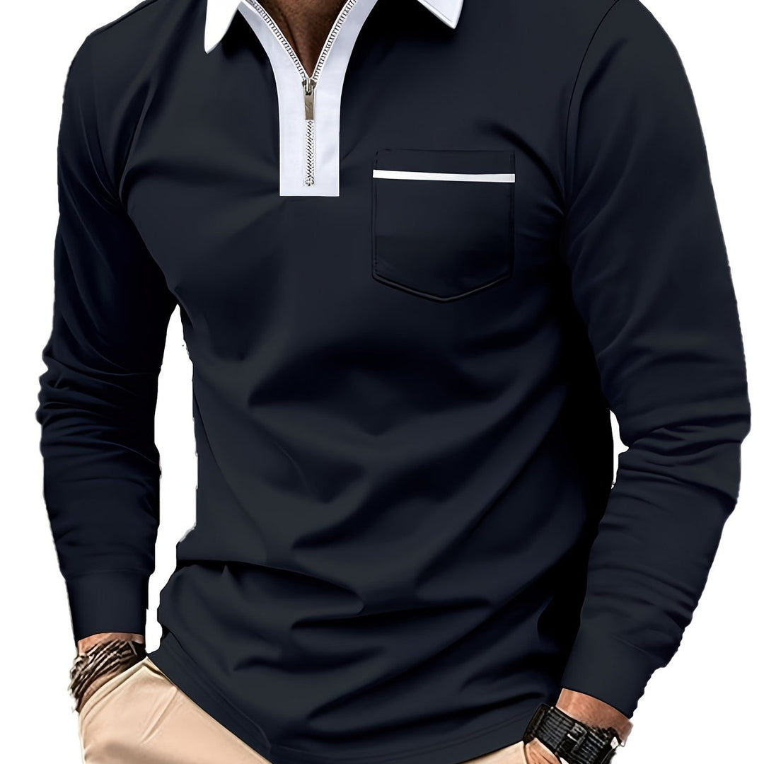 Curtis | Elegancka koszulka polo z zamkiem przy kołnierzu