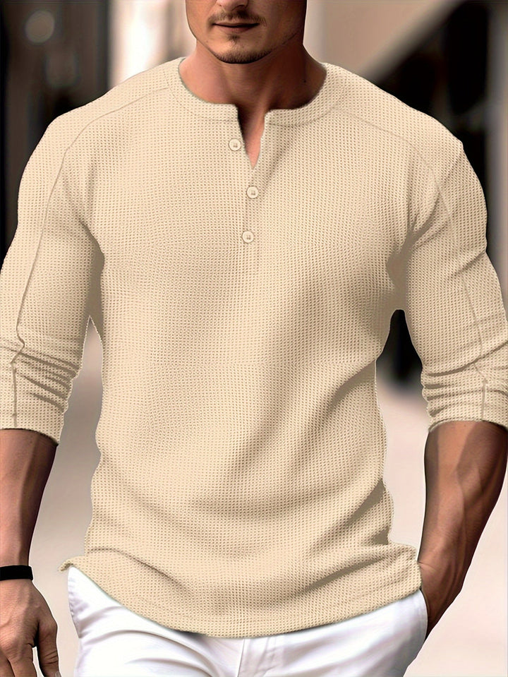 Carson | Teksturowany longsleeve Henley