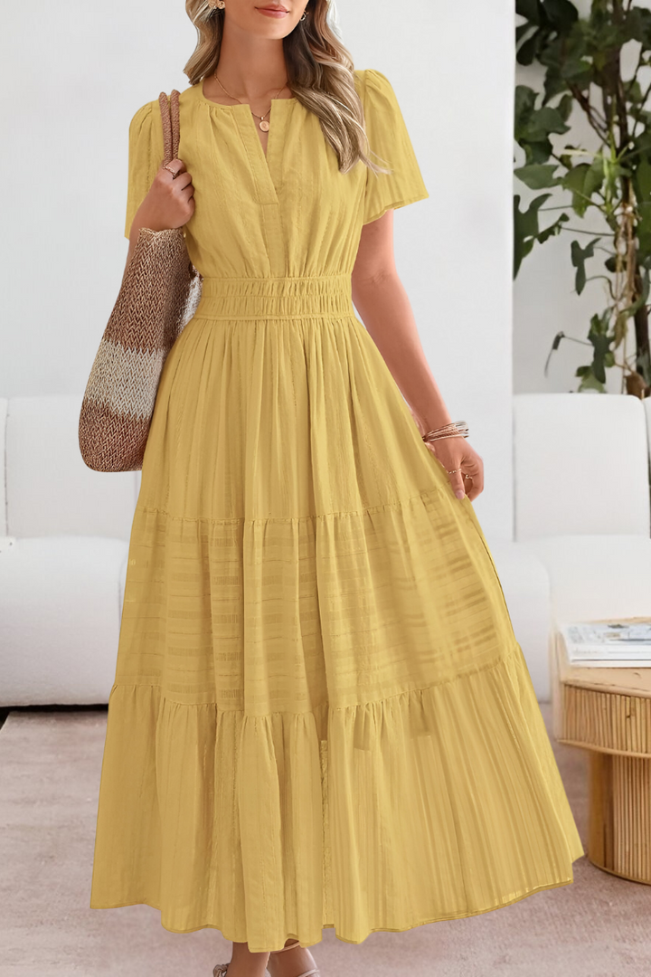 Daphne | Sukienka Maxi z Falbankami