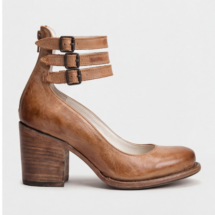 Lato | Eleganckie Retro Szpilki z Zapięciem na Kostce