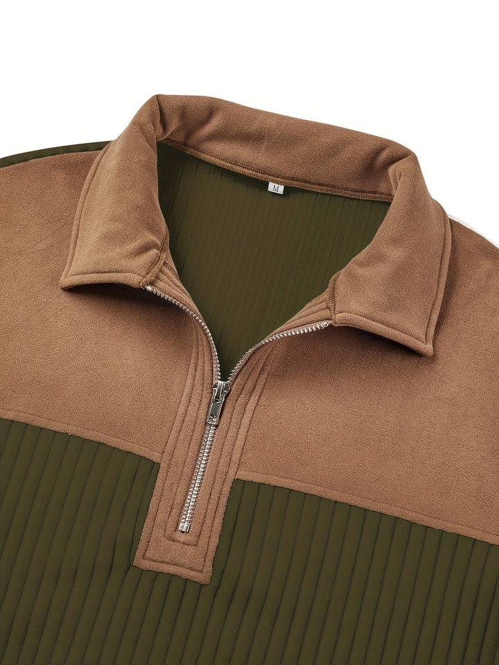Roland | Pullover z Kwartowym Zipperem w Dwu Tonach
