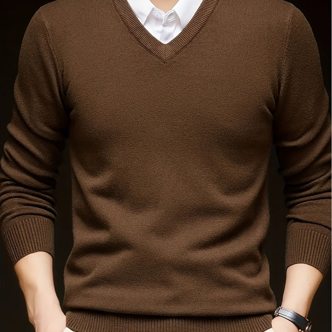 Hugh | Elegancki sweter w serek