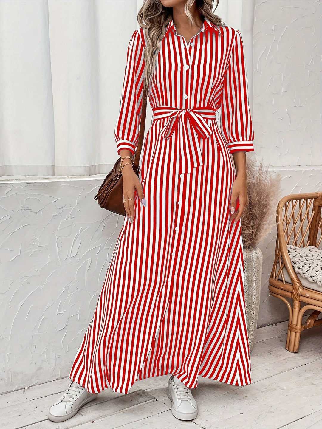 Meredith | Sukienka maxi z paskiem