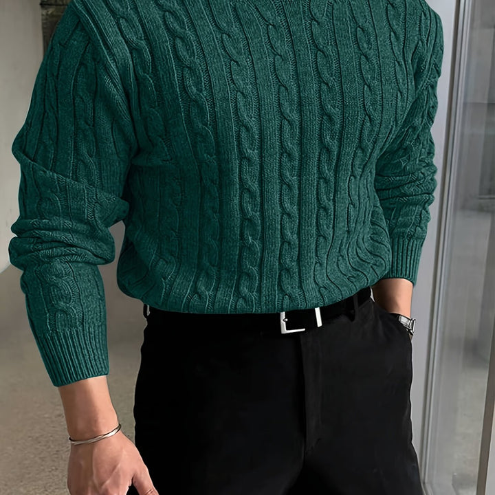 Jonas | Sweter z dzianiny w splot kablowy