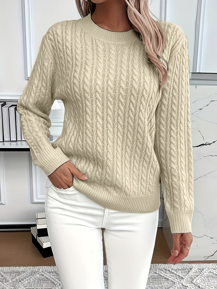 Faye | Sweter z okrągłym dekoltem w splot kablowy