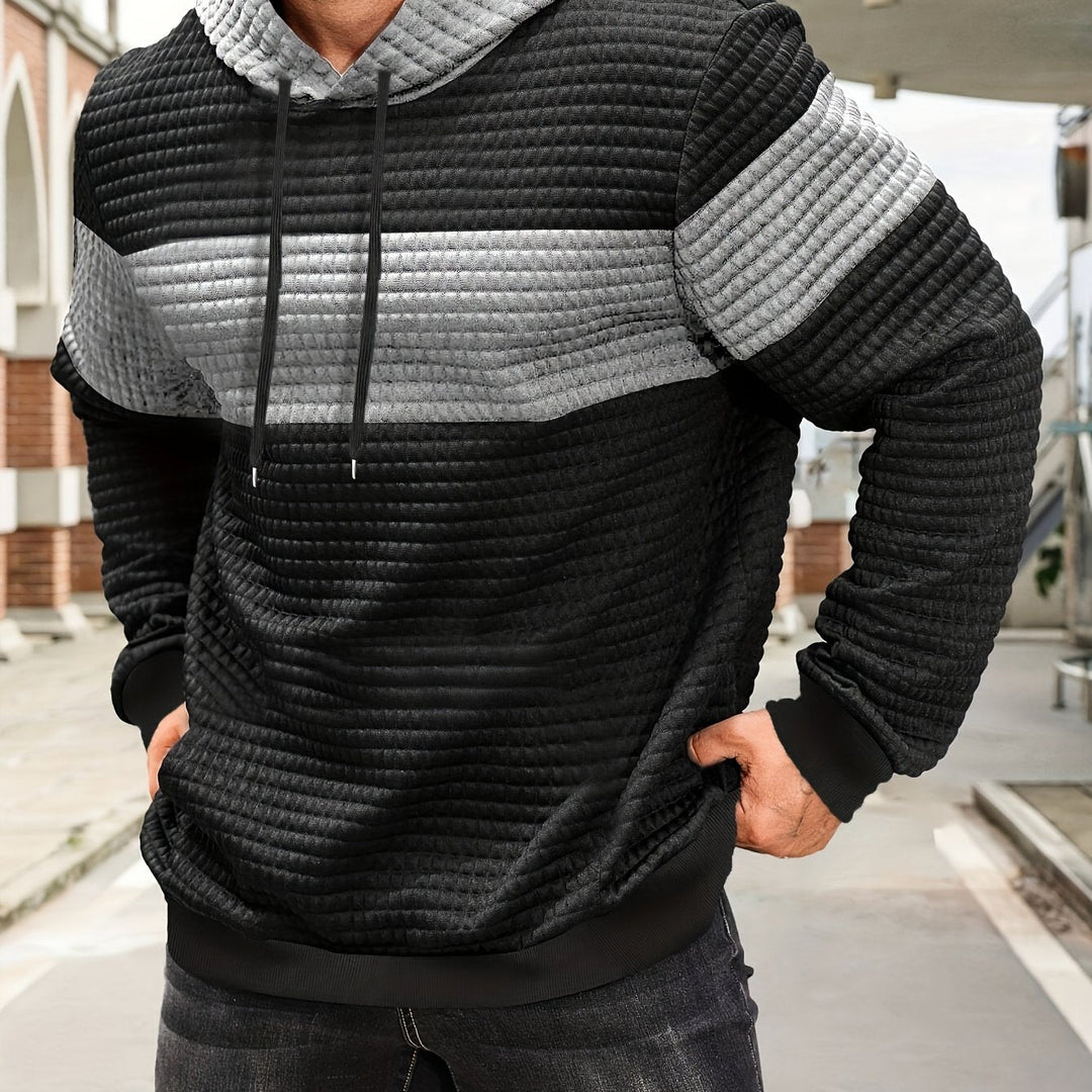 Hayes | Teksturowana bluza z kapturem w kolorze blokowym