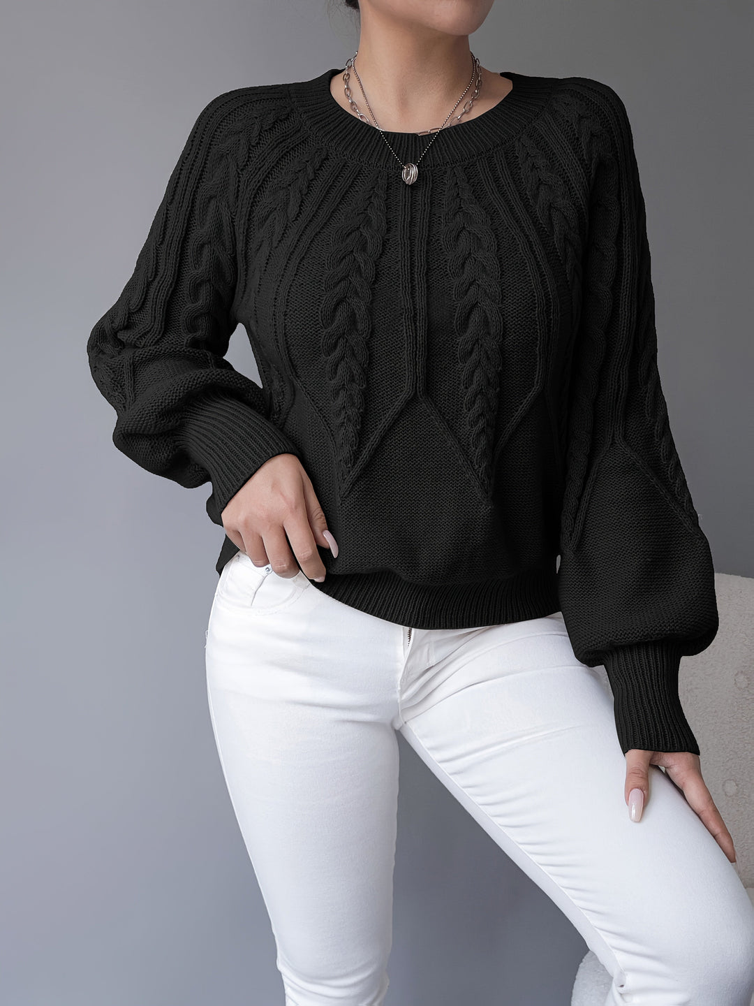 Elsie | Sweter z Warkoczykiem