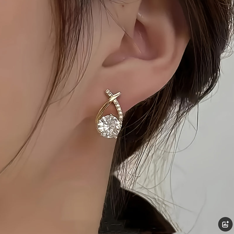Cheryl | Stylowe kolczyki wkręty z cyrkonią