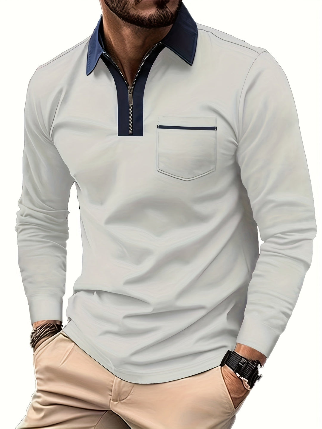 Curtis | Elegancka koszulka polo z zamkiem przy kołnierzu