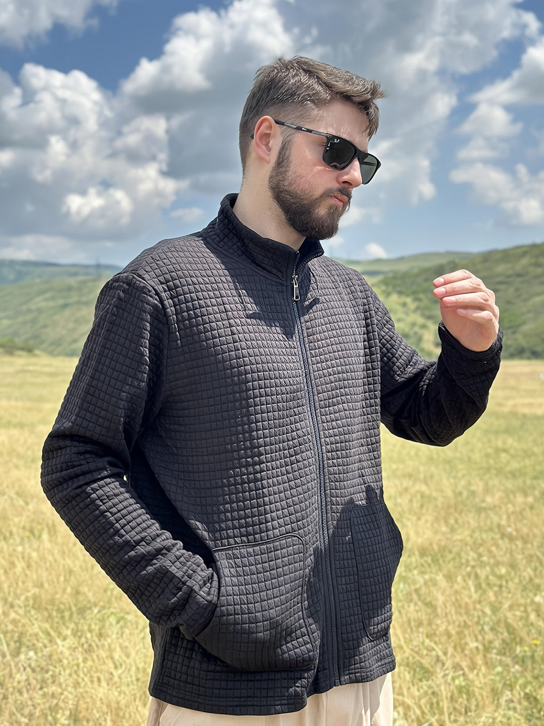 Hugo | Teksturowana kurtka z zamkiem