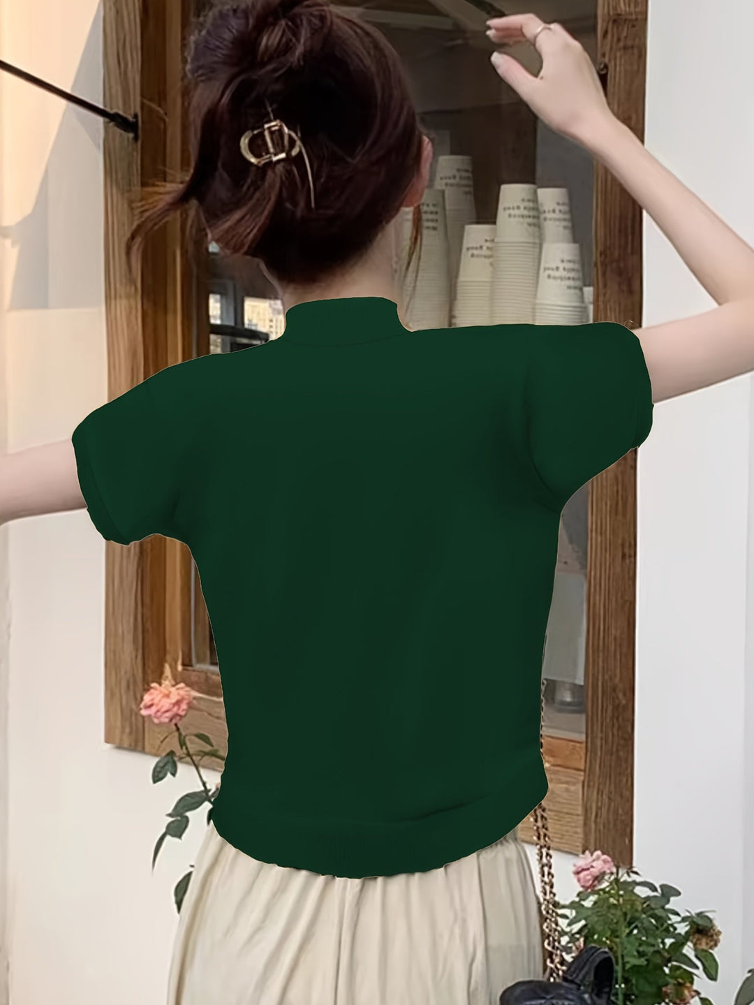 Della | Wyrafinowany Top z Mock-Neck