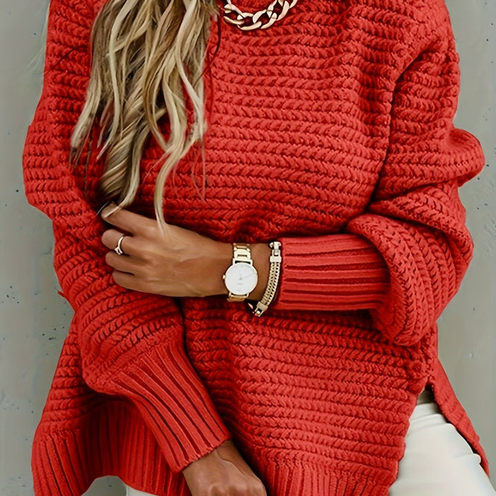 Evangeline | Teksturowany sweter o kroju high-low