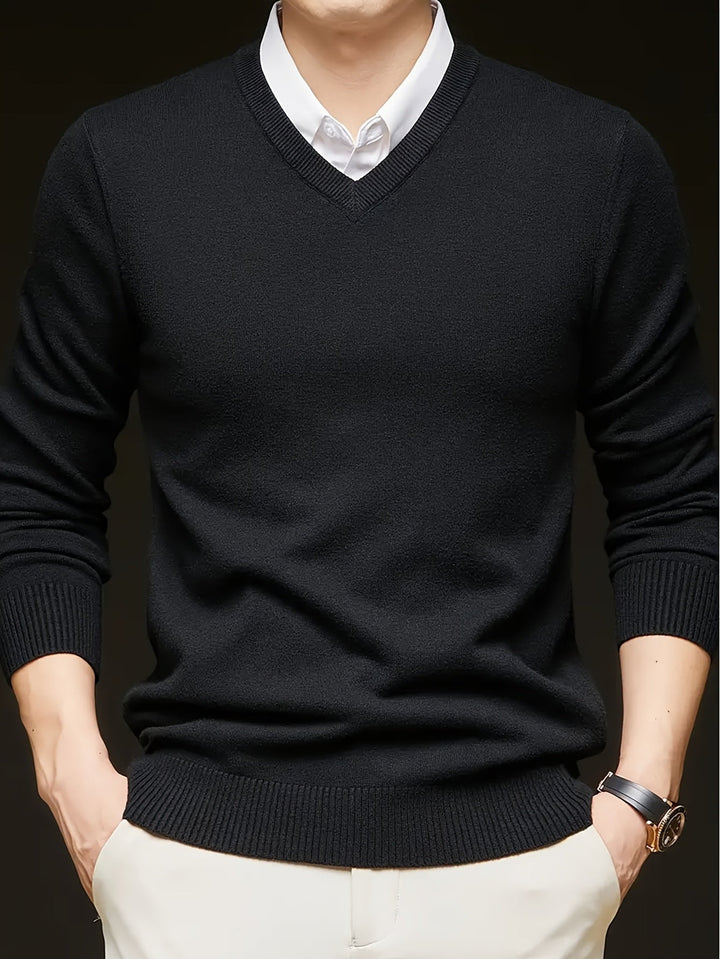 Hugh | Elegancki sweter w serek