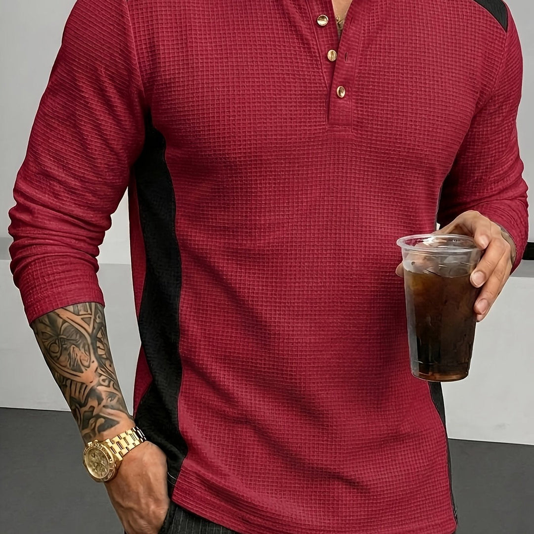 Curtis | Teksturowany longsleeve Henley