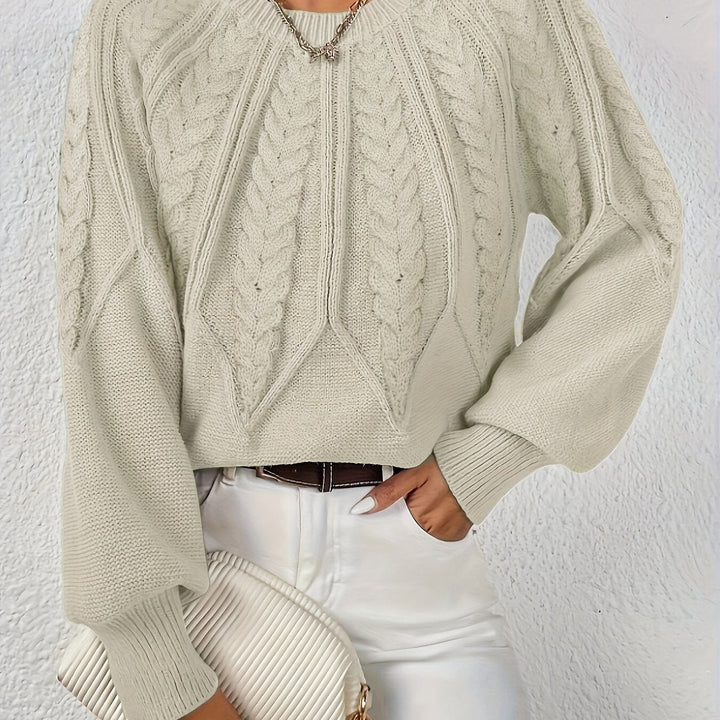 Cassidy | Sweter z okrągłym dekoltem w sploty