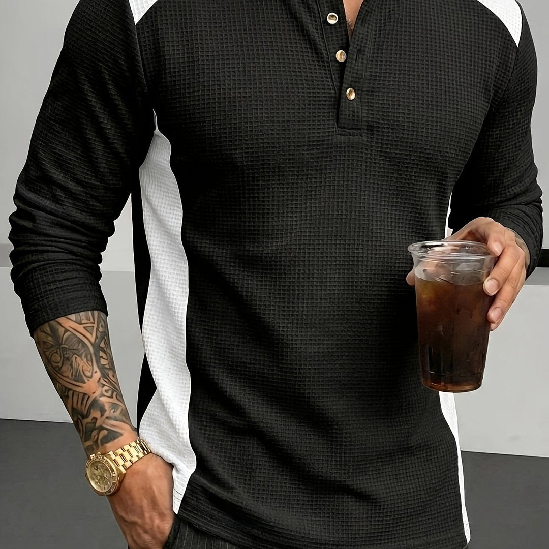 Curtis | Teksturowany longsleeve Henley