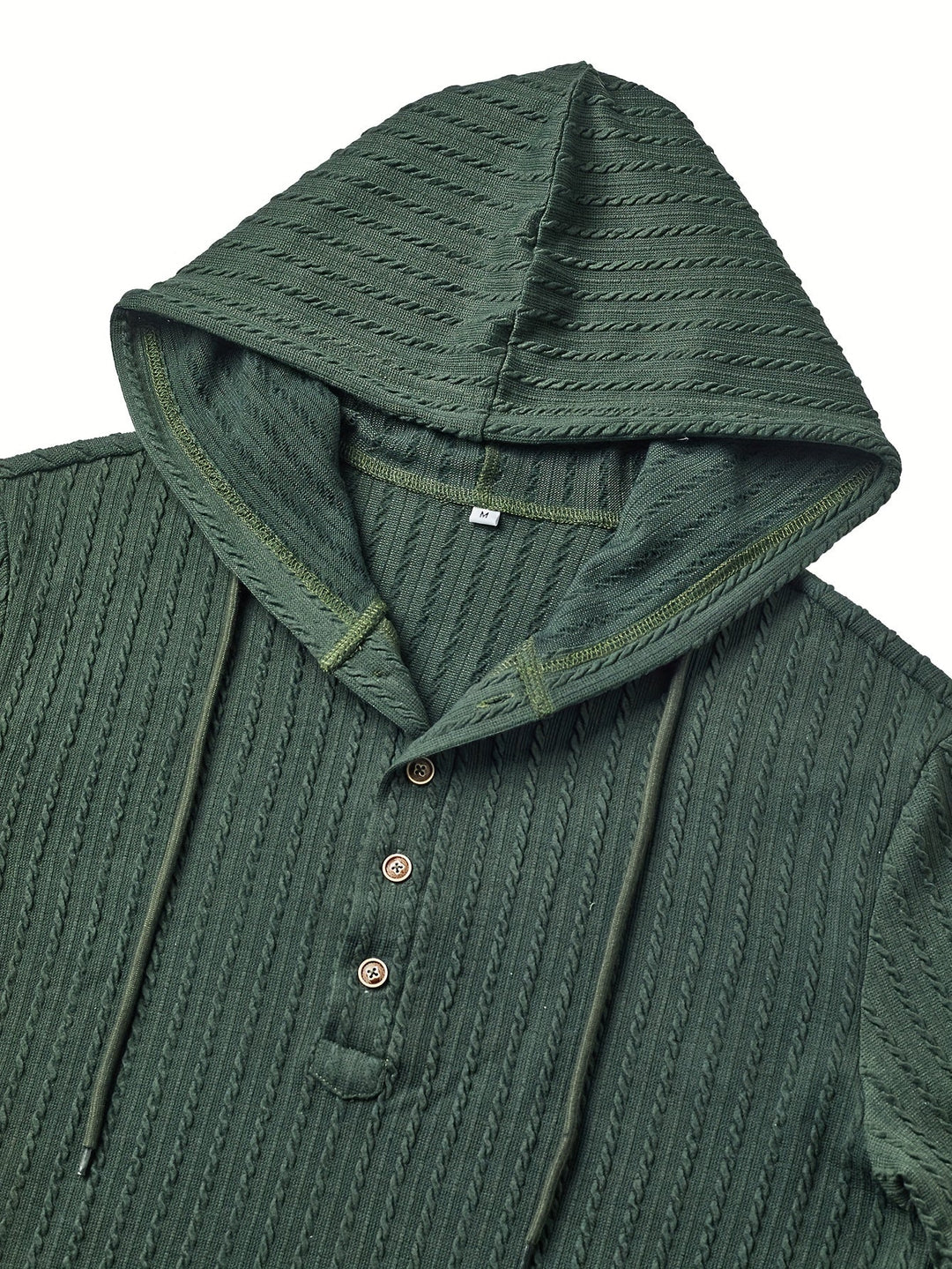 Rowan | Teksturowany Henley z Kapturem