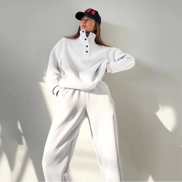 Pola | Polarowy komplet oversize: bluza ze stójką i joggery