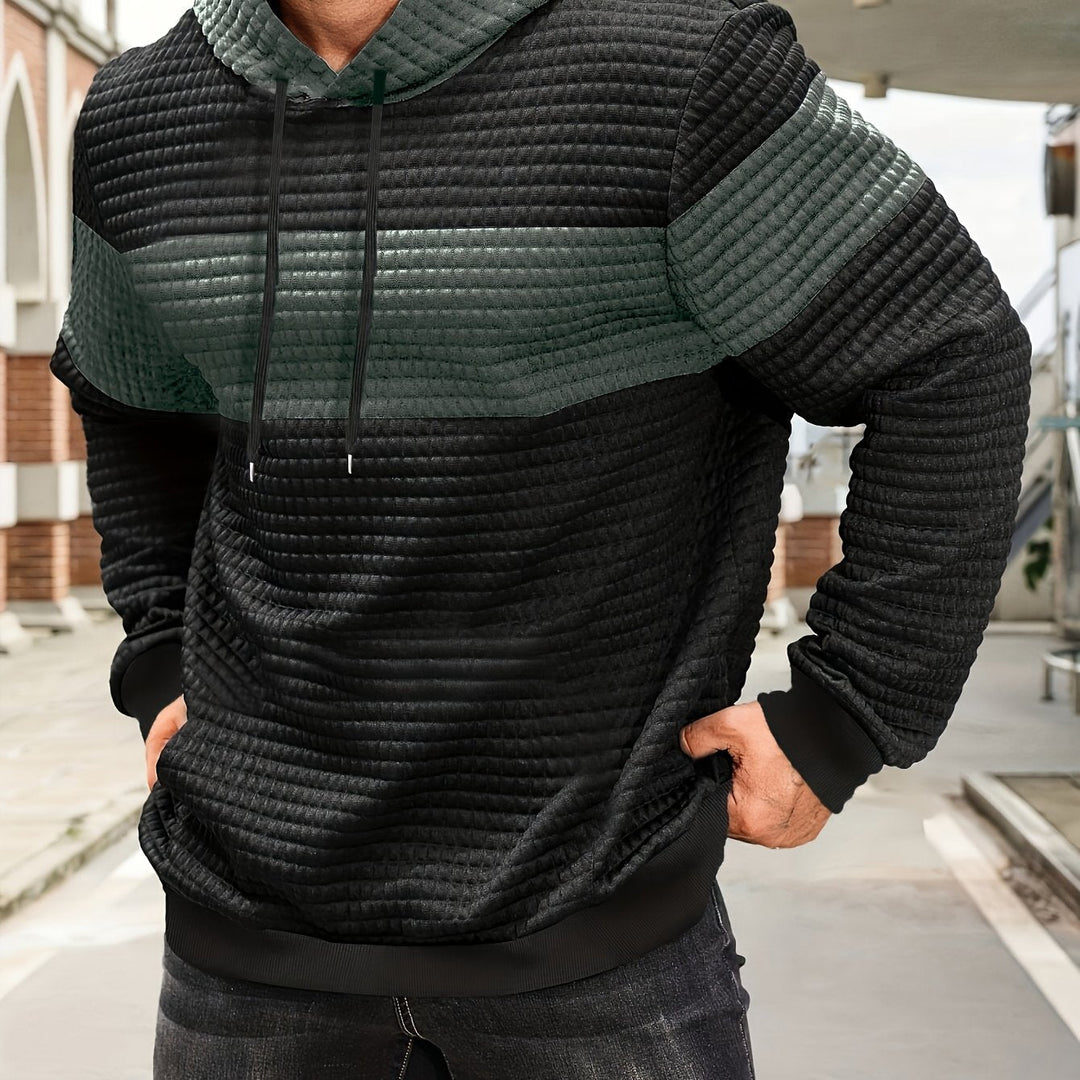 Hayes | Teksturowana bluza z kapturem w kolorze blokowym