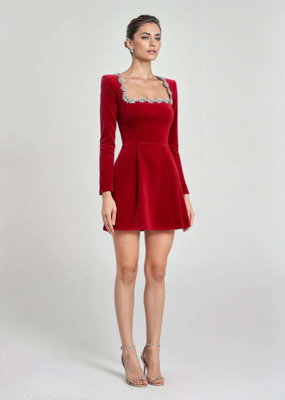 Brielle | Elegancka Mini Sukienka z Aksamit