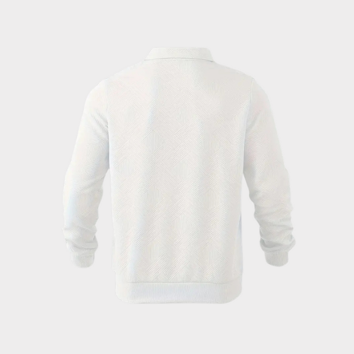 Hudson | Teksturowany Pulower z Połową Zamka