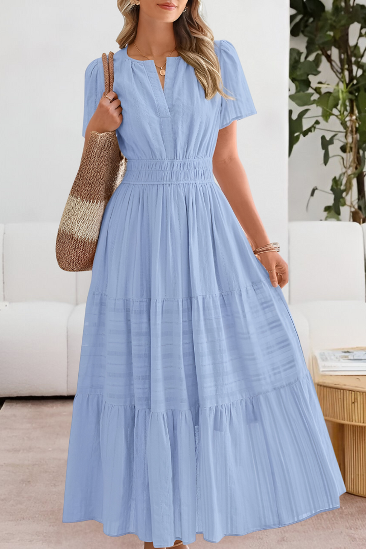 Daphne | Sukienka Maxi z Falbankami