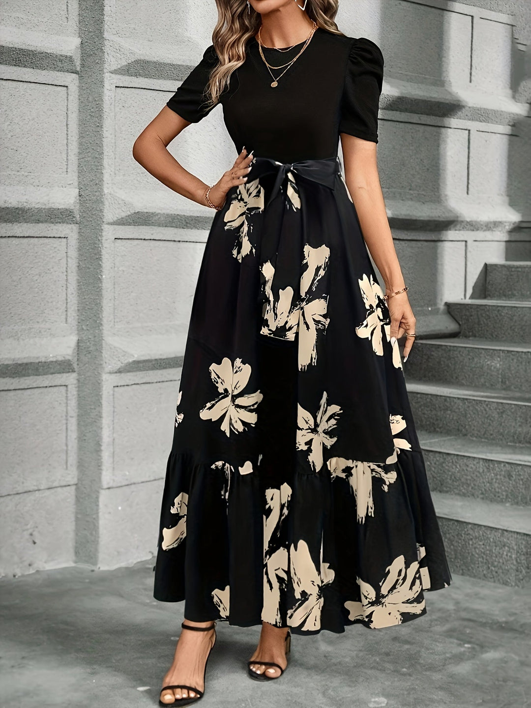 Felicity | Maxi Sukienka z Puff-Sleeve