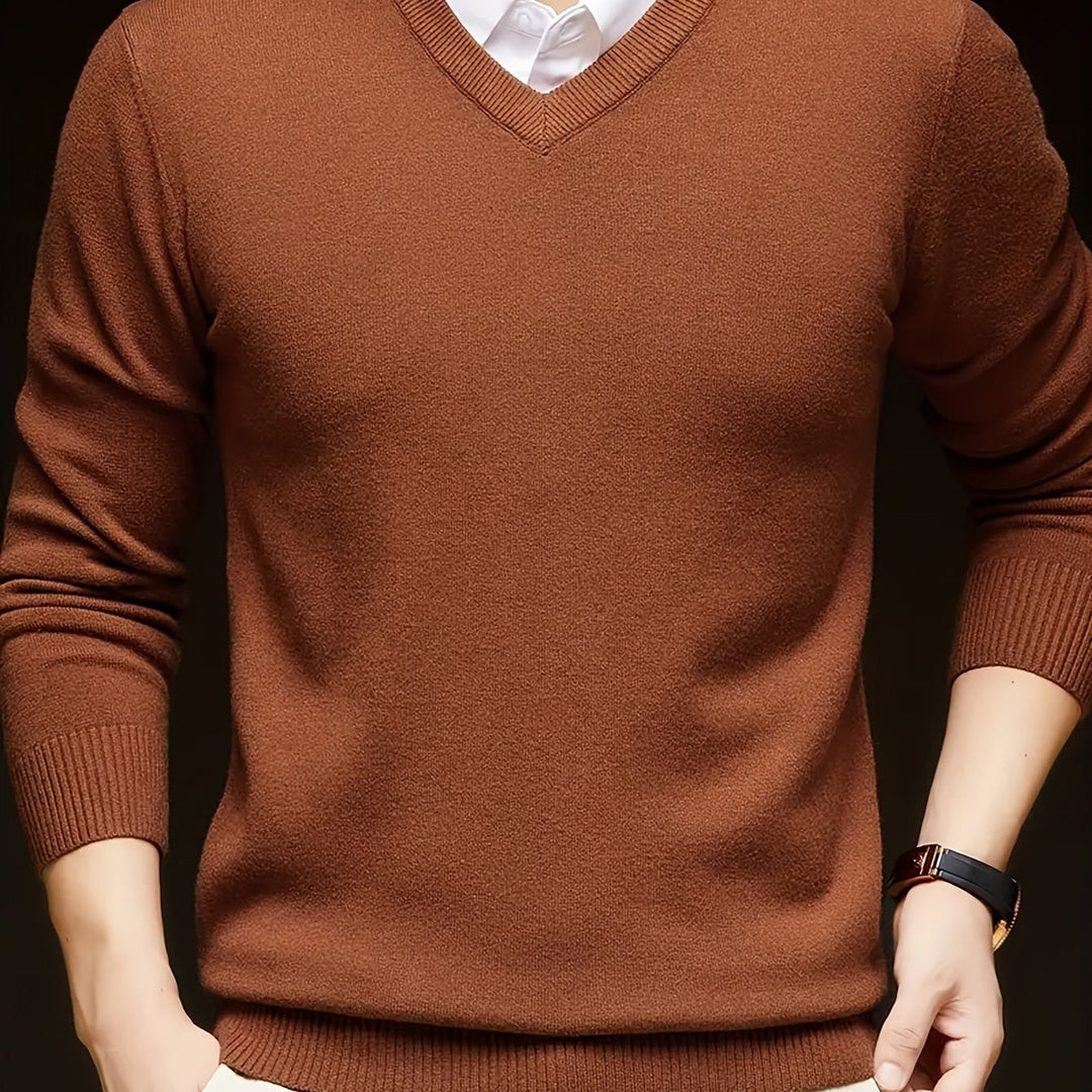 Hugh | Elegancki sweter w serek