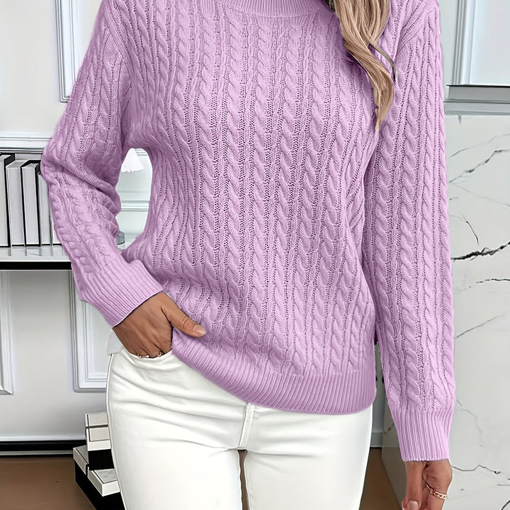 Faye | Sweter z okrągłym dekoltem w splot kablowy