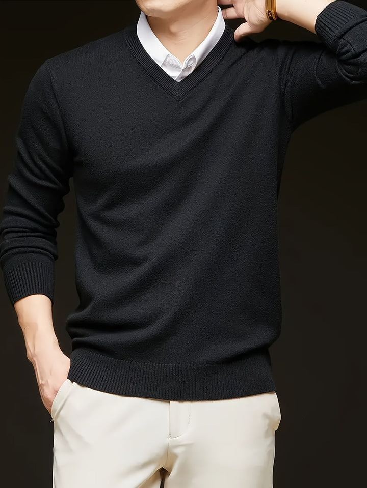 Hugh | Elegancki sweter w serek