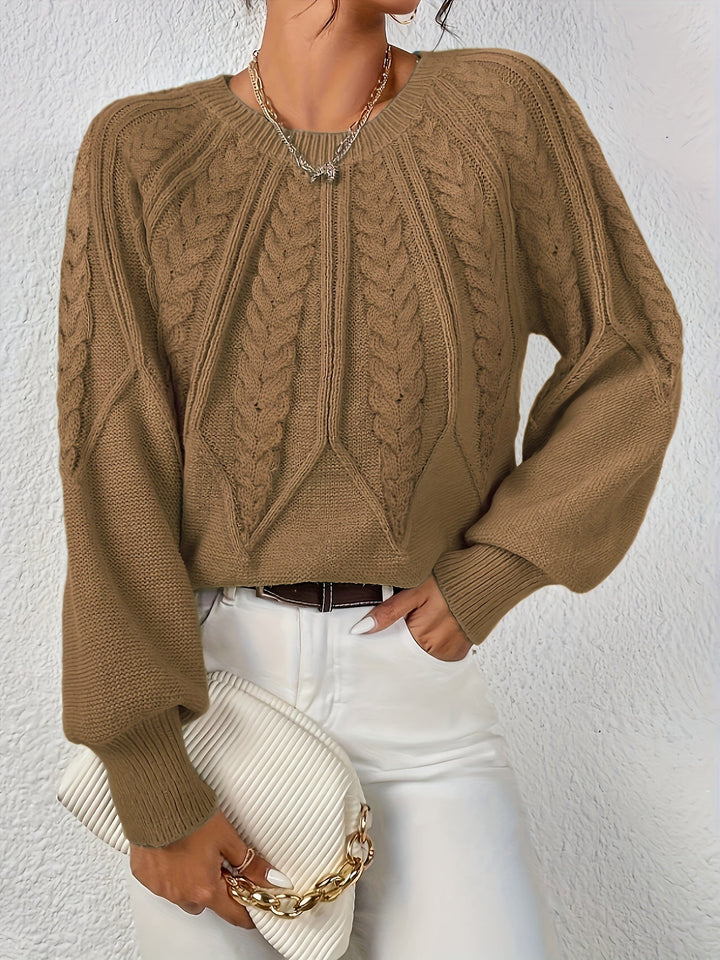 Cassidy | Sweter z okrągłym dekoltem w sploty