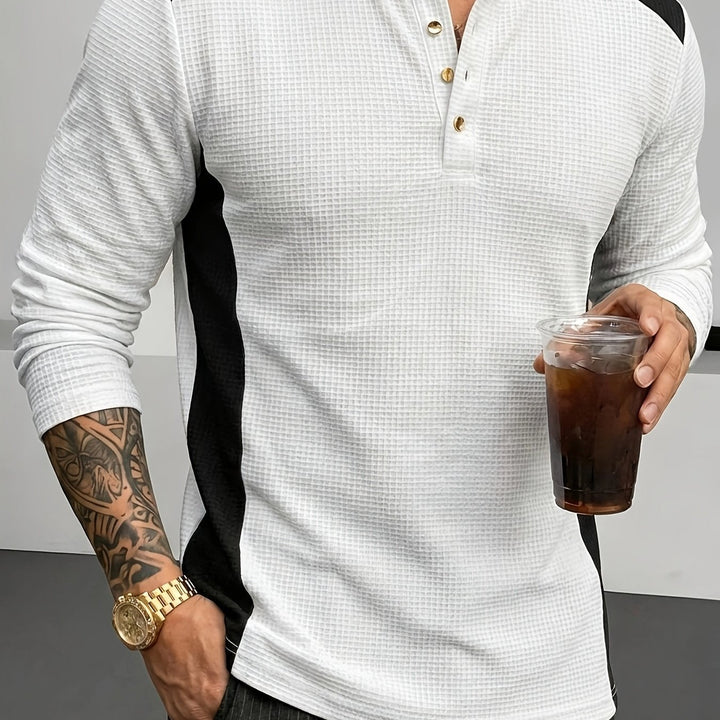 Curtis | Teksturowany longsleeve Henley