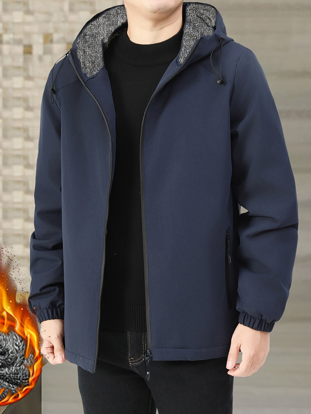 Victor | Przytulna Kurtka z Kapturem z Fleece
