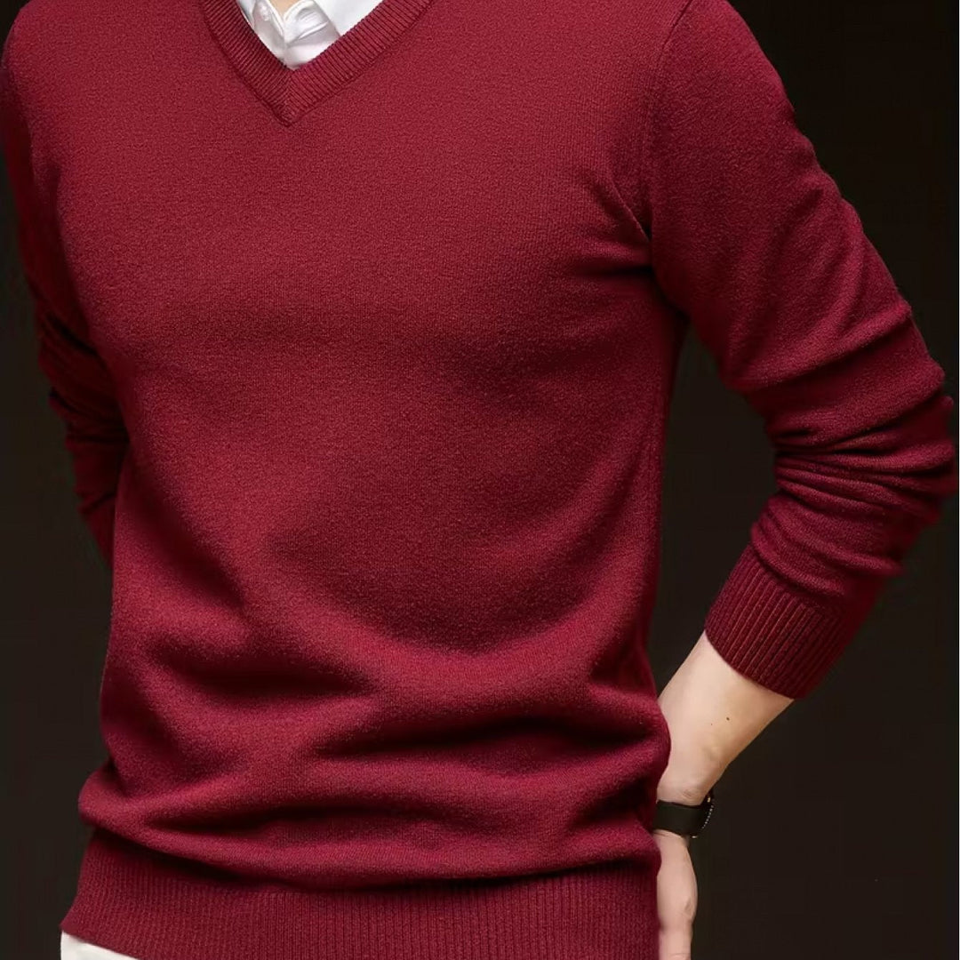 Ellis | Elegancki Sweter z Dekoltem w Serek