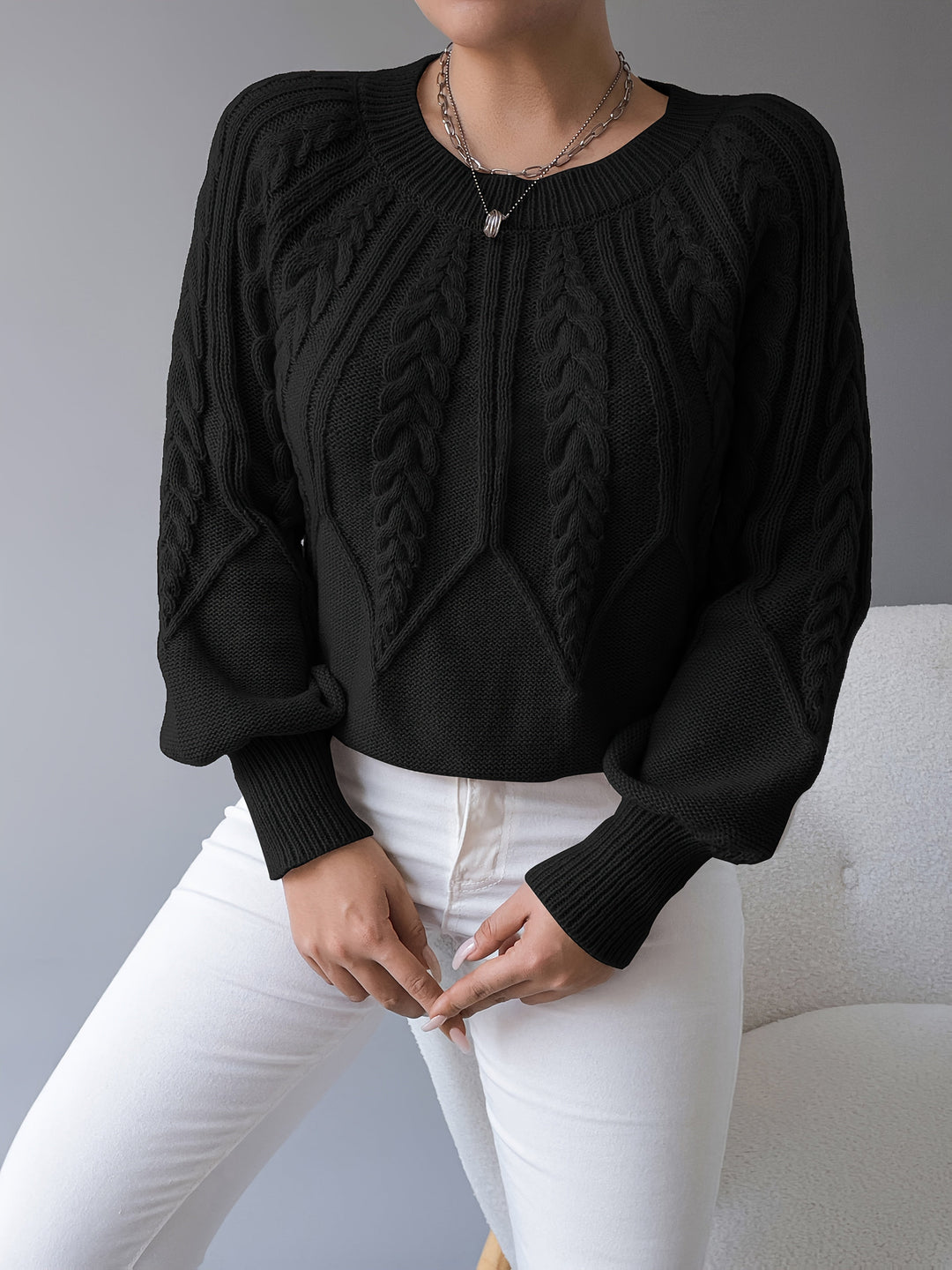 Elsie | Sweter z Warkoczykiem