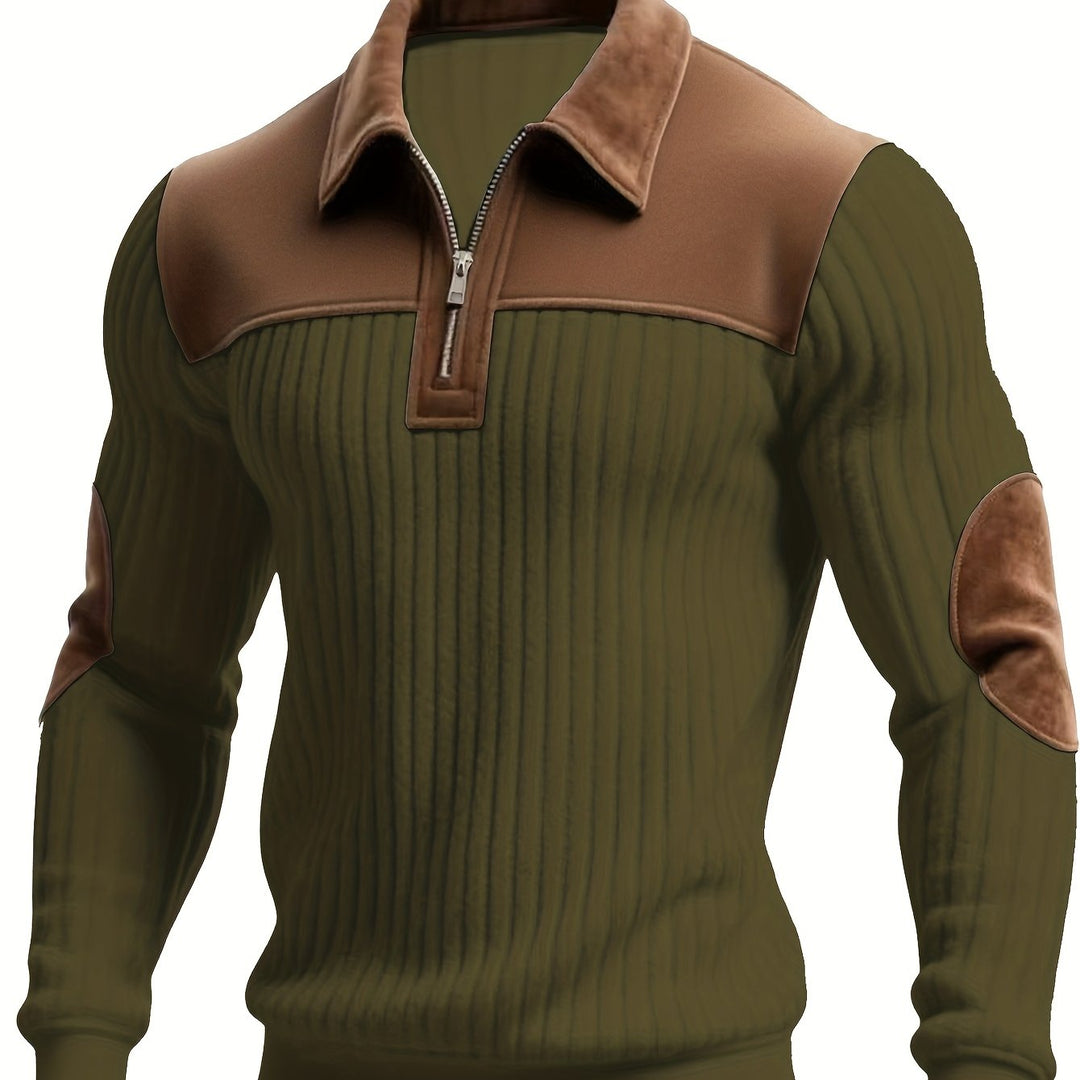 Roland | Pullover z Kwartowym Zipperem w Dwu Tonach
