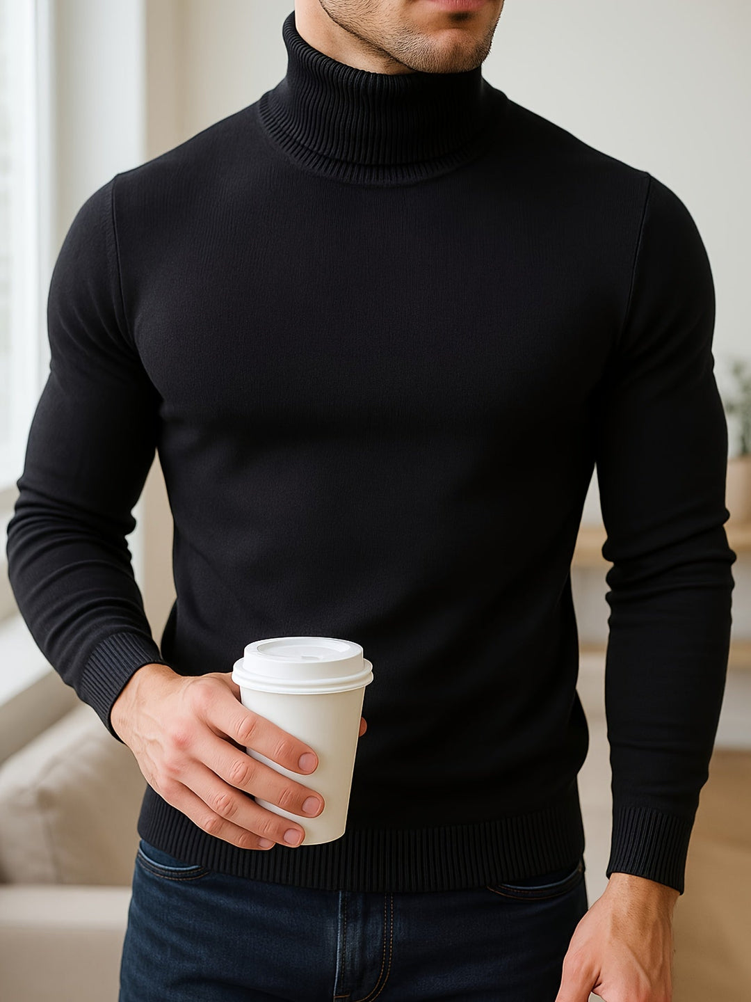 Frederick | Wyszukany Sweter z Wysokim Kołnierzem