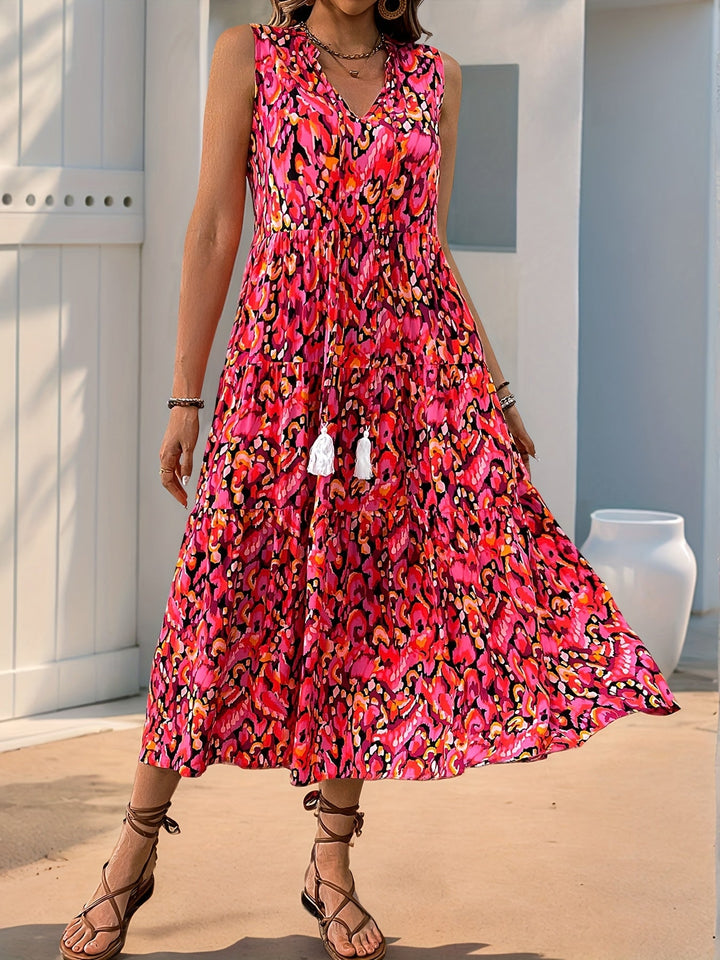 Delia | Luźna Boho Maxi Sukienka